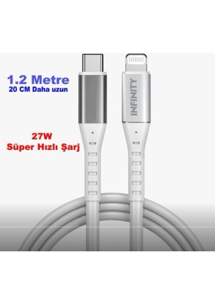 Infınıty Lıghtnıng To Type- C I Phone Kablo 1.2m (120CM) Lightning Hızlı Şarj & Data Kablo