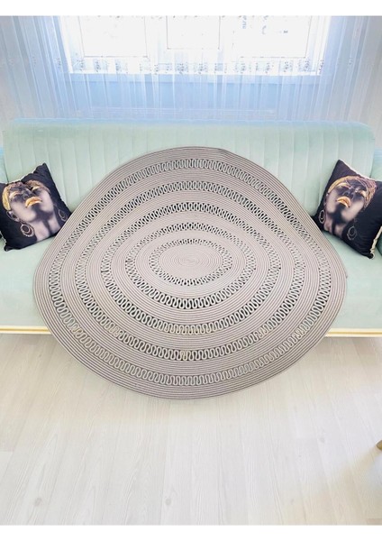 Mola Serisi Jüt,hasır Görünümlü,desenli Moderin El Örgüsü,halı,kilim Antrasit Rengi