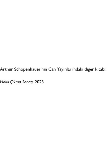 Mutlu Olma Sanatı - Arthur Schopenhauer