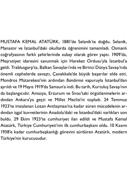 Türkiye'nin İlk Yılları - Mustafa Kemal Atatürk