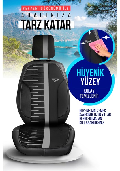 Panda Camilla Serisi Velucantra Kumaş Oto Koltuk Kılıfı - Tam Set indirimleri