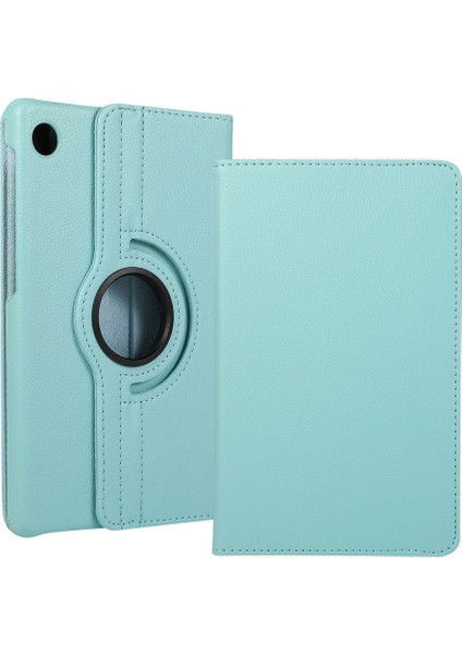 Lenovo Tab M10 Plus TB125FU 360 Derece Dönebilen Yatay ve Dikey Standlı Deri Kılıf + 9h Tam Kaplayan Nano Ekran Koruyucu