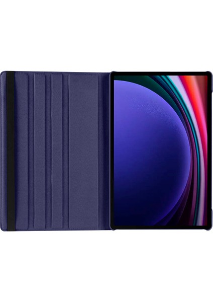 Samsung Galaxy Tab S9 Ultra Kılıf 360 Derece Dönebilen Yatay ve Dikey Standlı Deri Kılıf + 9h Tam Kaplayan Nano Ekran Koruyucu