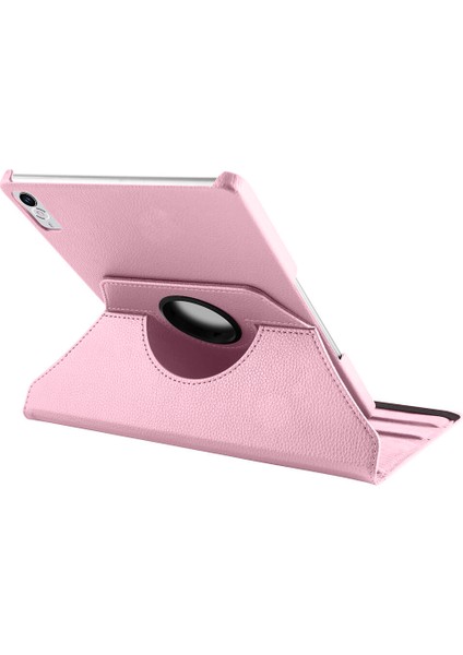 Lenovo Tab P11 TB350FU 11.5 Inç 360 Derece Dönebilen Yatay ve Dikey Standlı Deri Kılıf + 9h Tam Kaplayan Nano Ekran Koruyucu