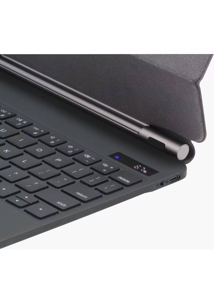 Apple iPad Pro 13 Inç M4 (2024) LED Aydınlatmalı Touchpadli Manyetik Kapaklı Bluetoothlu Magic Klavyeli Kılıf A2925 A2926