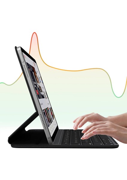 Apple iPad Pro 11 Inç 3. Nesil (2021) LED Aydınlatmalı Manyetik Kapaklı Bluetoothlu Magic Klavyeli Kılıf A2377 A2459 A2301 fiyatları