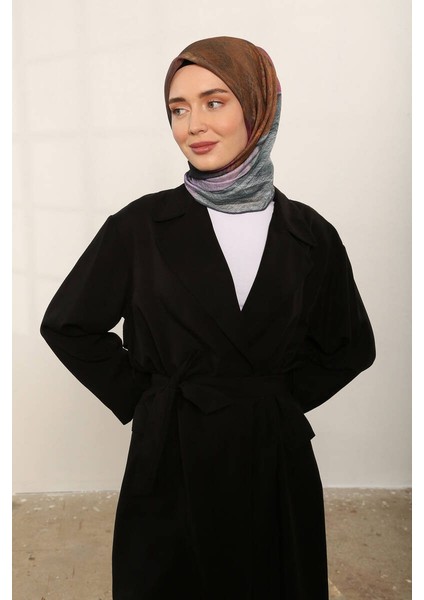 Dijital Renk Geçiş Soft Eşarp Mürdüm/Yeşil