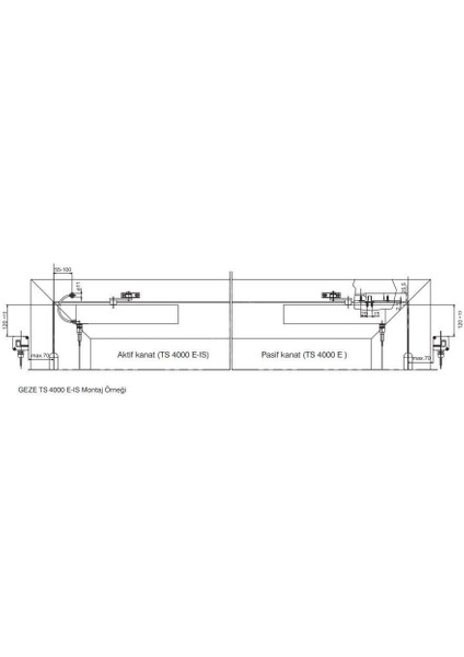 Ts 4000 E-Is Dirsek Kollu Çift Kanat Elektromekanik Sabitlemeli Sıralamalı Kapı Kapatıcı Hidrolik