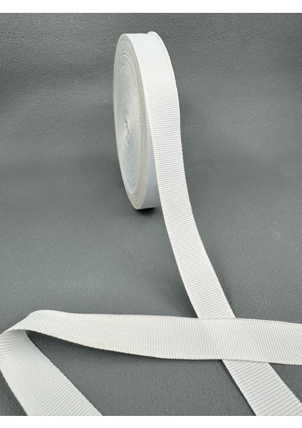 1.5 cm Grogren Şerit-Beyaz-5 Metre
