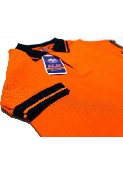 Siyah Çizgi Yaka Turuncu Kısa Kol Lakos T-Shirt 14-15 Yaş fırsatları