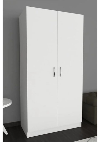 Simple 2 Kapılı Modern Beyaz Gardırop
