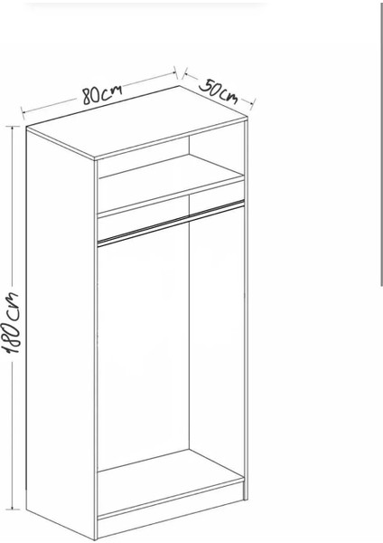 Simple 2 Kapılı Modern Beyaz Gardırop modelleri