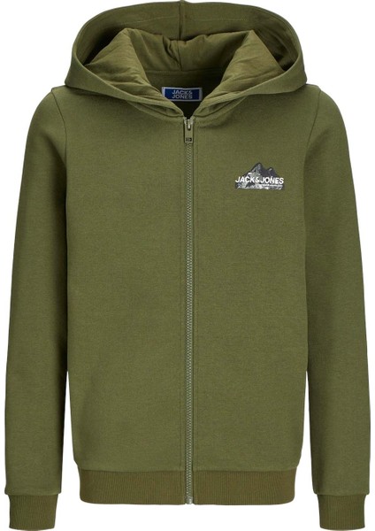Jcomountaın Logo Hoodıe Haki Erkek Çocuk Fermuarlı Sweatshirt
