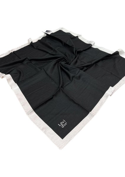 Monogram Eşarp - Siyah Beyaz