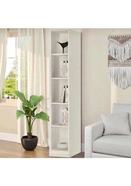 Simple 5 Raflı Ince Kitaplık