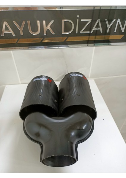 Akrapovic 90MM Çiftli Içi Krom Sağ-Sol Set Her Araca Uyumlu Egzoz Ucu