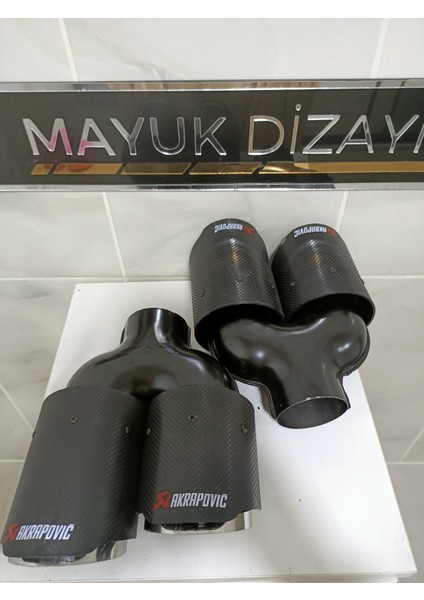 Akrapovic 90MM Çiftli Içi Krom Sağ-Sol Set Her Araca Uyumlu Egzoz Ucu