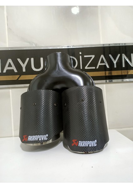 Akrapovic 90MM Çiftli Içi Krom Sol Taraf Her Araca Uyumlu Egzoz Ucu