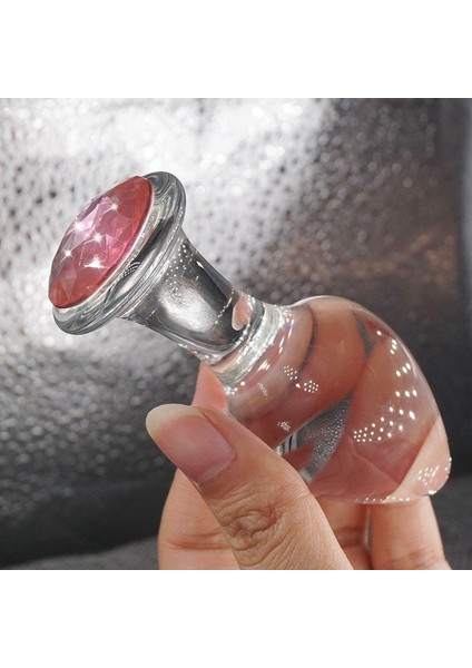 Do It Love - Kristal Anal Plug Set - 3 Boy Cam Anal Tıkaç ve Kalem Vibratör Set - Anal Plug Set 4 Lü