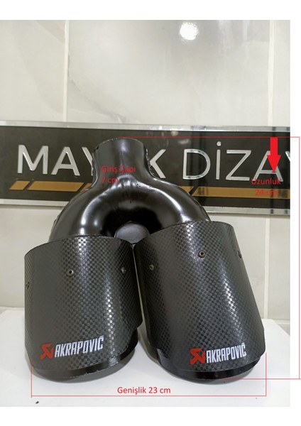 Akrapovic 100MM Çiftli Içi Siyah Sol Taraf Her Araca Uyumlu Egzoz Ucu