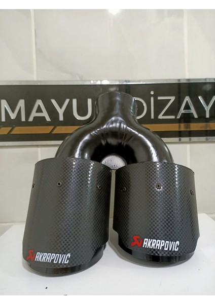 Akrapovic 100MM Çiftli Içi Siyah Sağ Taraf Her Araca Uyumlu Egzoz Ucu