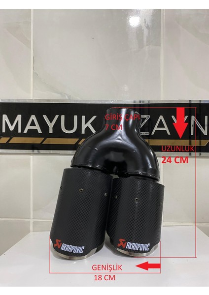 Akrapovic 76MM Çiftli Içi Krom Sağ - Sol Set Her Araca Uyumlu Egzoz Ucu