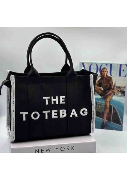 Totebag Yazılı Askılı El ve Omuz Çantası