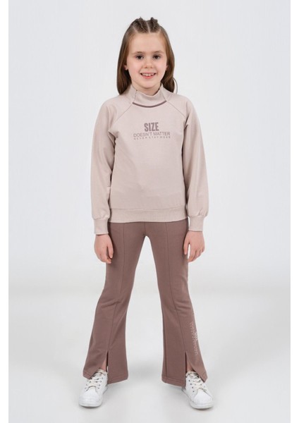 Size Balıkçı Yaka Spor Kız Çocuk takım - Bej