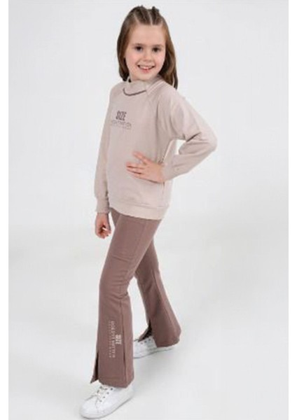 Size Balıkçı Yaka Spor Kız Çocuk takım - Bej fiyatları