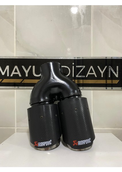 Akrapovic 76MM Çiftli Içi Krom Sol Taraf Her Araca Uyumlu Egzoz Ucu