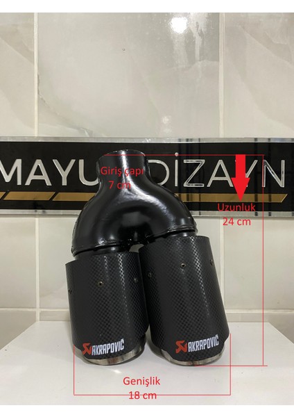 Akrapovic 76MM Çiftli Içi Krom Sol Taraf Her Araca Uyumlu Egzoz Ucu