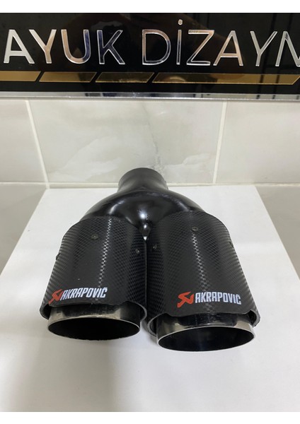 Akrapovic 76MM Çiftli Içi Krom Sol Taraf Her Araca Uyumlu Egzoz Ucu