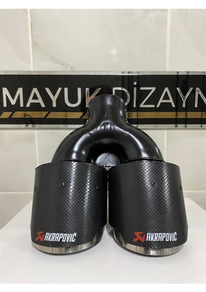 Akrapovic 100MM Krom Çiftli Eşit Egzoz Ucu Her Araca Uyumlu 1 Adet