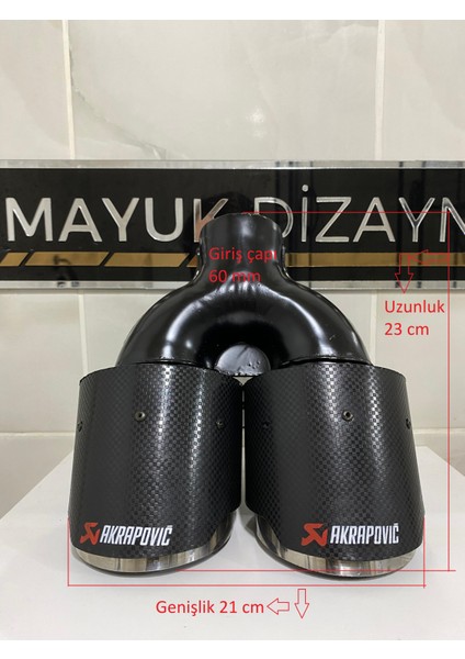 Akrapovic 100MM Krom Çiftli Eşit Egzoz Ucu Her Araca Uyumlu 1 Adet