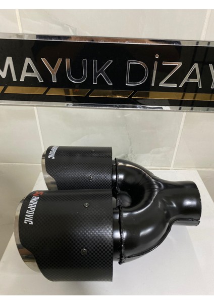 Akrapovic 100MM Krom Çiftli Eşit Egzoz Ucu Her Araca Uyumlu 1 Adet