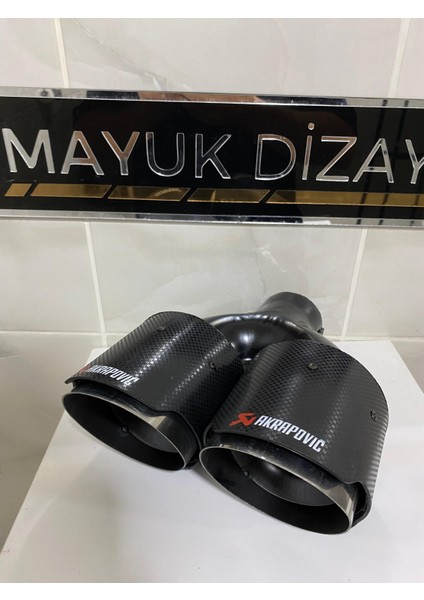 Akrapovic 100MM Krom Çiftli Eşit Egzoz Ucu Her Araca Uyumlu 1 Adet