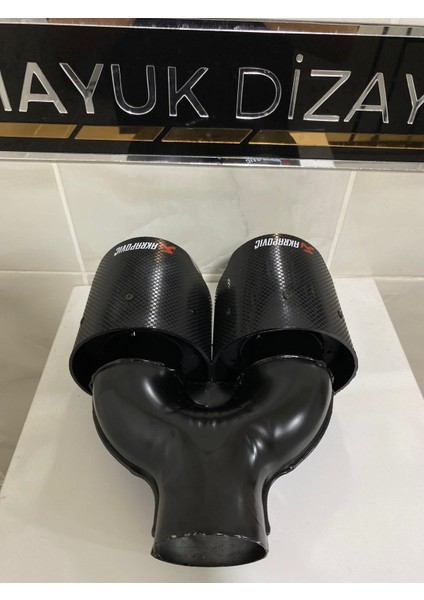 Akrapovic 100MM Krom Çiftli Eşit Egzoz Ucu Her Araca Uyumlu 1 Adet