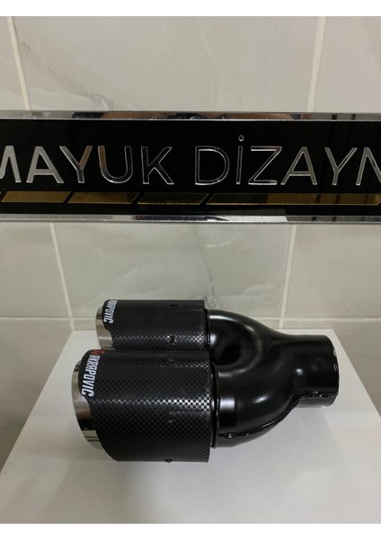 Akrapovic 76MM Krom Çiftli Eşit Egzoz Ucu Her Araca Uyumlu 1 Adet