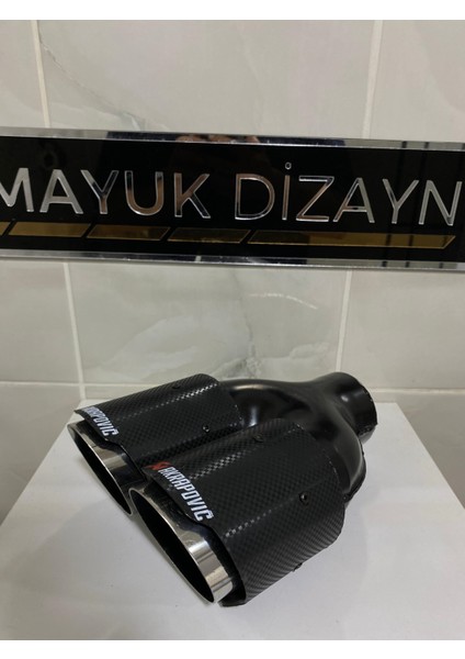 Akrapovic 76MM Krom Çiftli Eşit Egzoz Ucu Her Araca Uyumlu 1 Adet