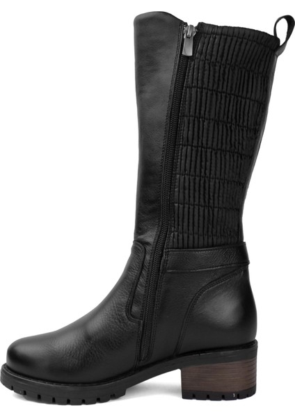 9869 Kadın Hakiki Deri Klasik Çizme Siyah modelleri