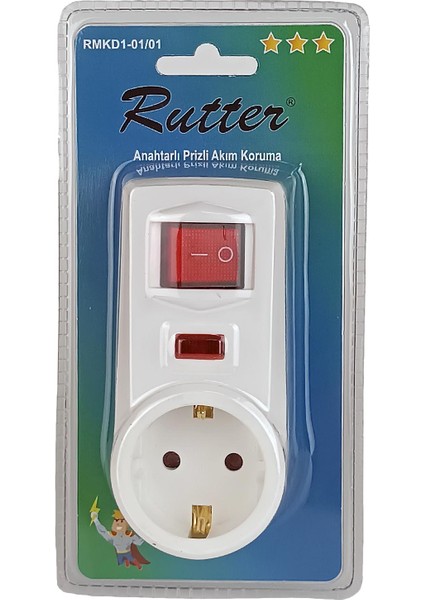 Rmkd1 Anahtarlı Priz Akım Koruma 3500W Güç Çocuk Koruma Kilidi Duvar Prizi Elektrik Fişi