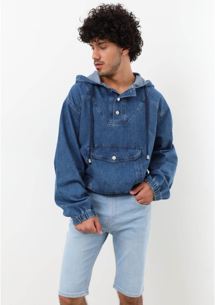 Banny Jeans Erkek Jean Sweatshirt Koyu Mavi