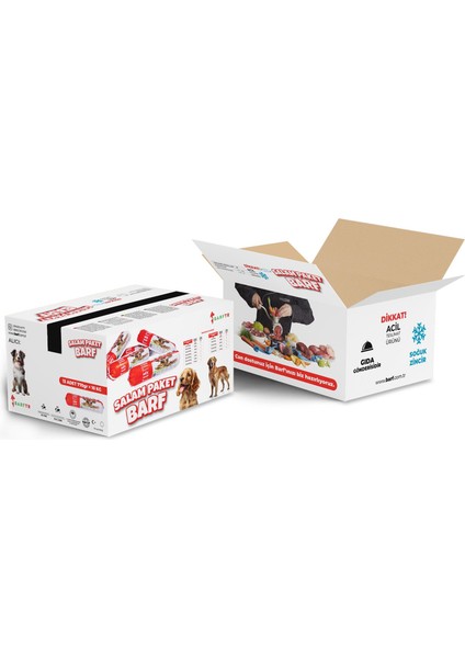 Mix Barf 10 kg 770 gr Salam Paket Tekli Ambalajlarda Köpek Maması