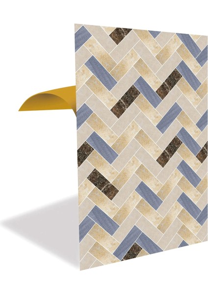 Kendinden Yapışkanlı Renkli Balık Sırtı Mermer Desenli Pvc Panel 41 x 62 cm (4 Adet) 1 M²