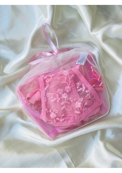 Güpürlü Dantelli Pembe Bralet Takım modelleri