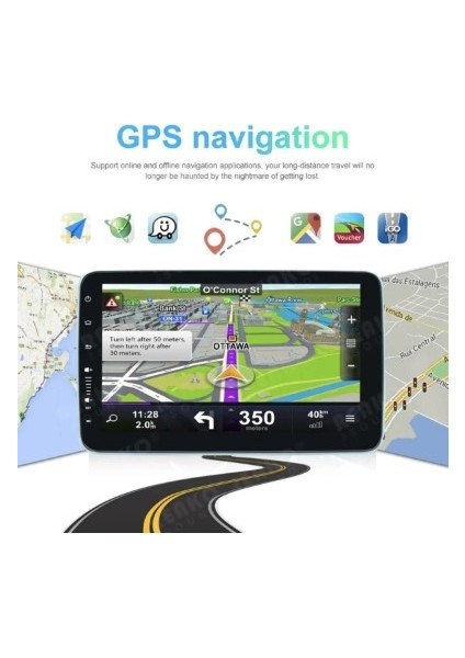 KL-3800 4/64GB Android Tek Din 10''inch Oto Araba Multimedya Teyp Car Play-Usb-Gps-Wifi Kamera