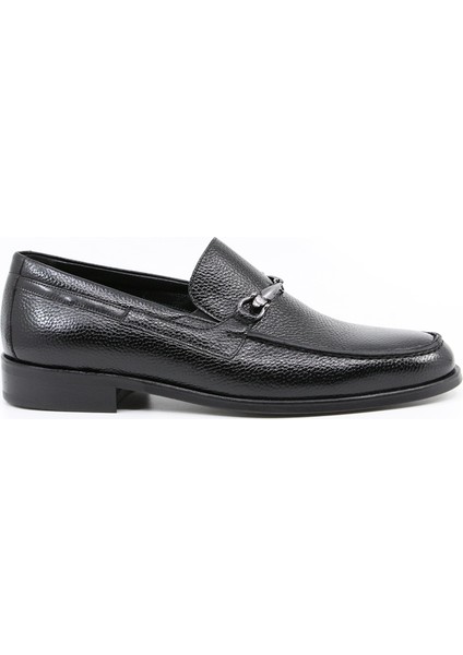 Deri Loafer Siyah Floter Deri Klasik Erkek Ayakkabı 02105