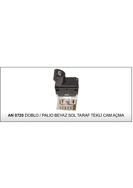 Cam Kaldırma Anahtarı Tekli Sol Dış Doblo Palio Siena Albea Beyaz Taban 6 Pin 98809717 AN-0720 Dodo