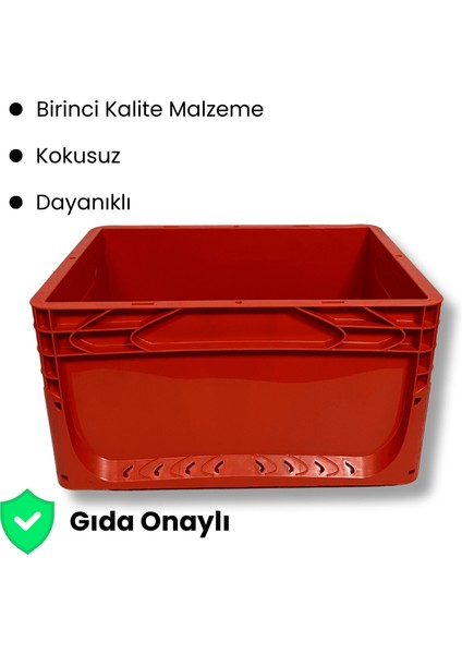 1.Kalite Kırmızı Plastik Kasa 40x30x22 cm - Kokusuz Sağlam Plastik Kutu 21 Litre fiyatları