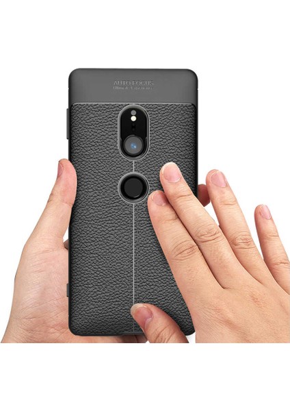Sony Xperia Xz2 Uyumlu Kılıf Deri Silikon Yüzey Darbe Korumalı Soft Yapı Case Cover Çiziklerden Kirden ve Darbeden Korumalı Kılıf